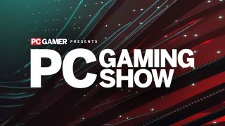 PC Gaming Show 2023 official logo on a background with black textured cables, red, and turquoise